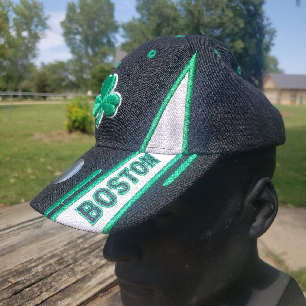 Boston Hat‎ Bay State Apparel Adjustable Cap Black & Green Shamrock (Celtics)